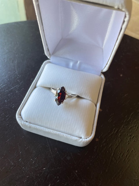 Garnet marquise ring