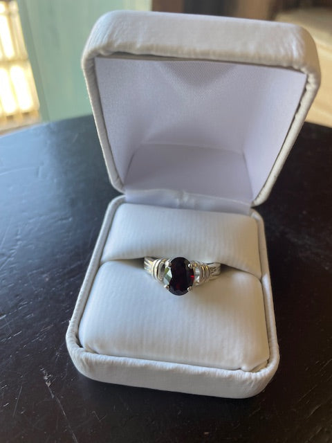 Garnet oval ring